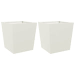 ZNTS Garden Planters White 2 pcs 50x50x50 cm Steel 851069