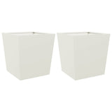 ZNTS Garden Planters White 2 pcs 50x50x50 cm Steel 851069