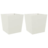 Garden Planters White 2 pcs 50x50x50 cm Steel 851069