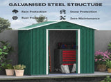 6.5ft x 3.5ft Metal Garden Storage Shed for Outdoor Tool Storage with Double Sliding Doors and 4 T3398P325245