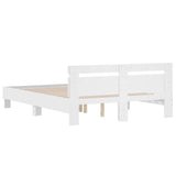 Bed Frame White Engineered wood King Size Durable Bed Frame 3207413