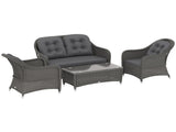 Four-Piece Rattan Sofa Set, with Glass-Top Table - Light Grey T3398P318592