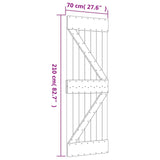 Sliding Door Natural and Black 70 x 210 cm Solid Pine Wood 3445044