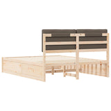 Bed Frame with Upholstered Headboard Taupe 160 x 200 cm 3398222