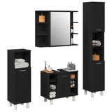 Bathroom Furniture Set with Door 4 pcs Black 30 x 30 x 179.5 cm 3333047