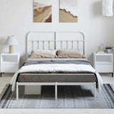 Metal Bed Frame without Mattress with Headboard White 150x200cm 352629