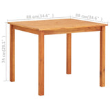 Garden Table 88x88x74 cm Solid Acacia Wood 45961