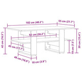 ZNTS Coffee Table Artisan Oak 102x55x42 cm Engineered Wood 855851