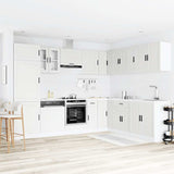 14 Piece Kitchen Cabinet Set "Porto" White Engineered Wood 3314991