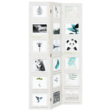 Room Divider 3 Panels White Solid Wood Paulownia 358687