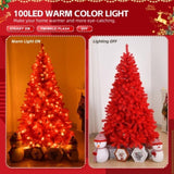 ZNTS 6 FT Artificial Christmas Tree with DIY 100 Warm Lights Battery Operated, 750 Branch Tips and Sturdy 77373624