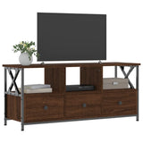 TV Cabinet Brown Oak 102x33x45 cm Engineered Wood&Iron 831792