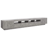 TV Cabinet with LED Lights Concrete Grey 260x35x40 cm 3081919