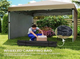 3 x 3m Pop Up Gazebo, UPF 30 with 2 Sidewalls, Leg Weight Bags and Wheeled Bag, Height Adjustable T3398P313577