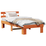 Bed Frame with Headboard Wax Brown 80 x 200 cm Solid Pine Wood 872463