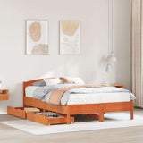 Bed Frame without Mattress Wax Brown 135x190 cm Double Solid Wood Pine 3301838