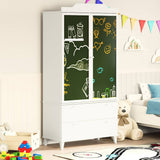 Wardrobe with Chalkboard White 90 x 45 x 180 cm Engineered Wood 42003036