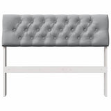 Upholstered Headboard Light Grey 100 cm Solid Pine Wood 879193