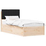 Bed Frame with Upholstered Headboard Black 90 x 190 cm 877806