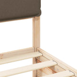Bed Frame with Upholstered Headboard Taupe 135 x 190 cm 3398137