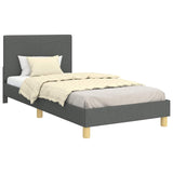 Children's Bed Frame with Headboard Dark Grey 90 x 190 cm 42010995