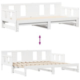Daybed with Trundle and Drawers without Mattress White 90x190 cm Single 3302230