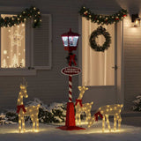 Chirstmas Street Lamp with Lantern Red 40.5x40.5x180cm Plastic 42017508