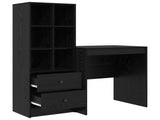 Desk with Drawer with Shelf with Storage 2 pcs Black Oak 3337346