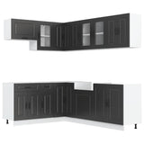 11 Piece Kitchen Cabinet Set Kalmar Black Engineered Wood 3314882
