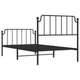 Metal Bed Frame without Mattress with Footboard Black 100x200cm 373900