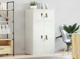 Storage Cabinet 2 pcs White 60 x 40 x 145 cm Steel Lockable 3438698