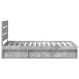 Bed Frame Concerte Grey 90 x 190 cm Solid Pine Wood 3411795