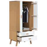 Wardrobe OLDEN White and Brown 76.5x53x172 cm Solid Wood Pine 358596