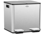 40L Dual Compartment Stainless Steel Bin, with Deodoriser Holders - Silver Tone T3398P344194