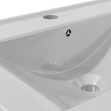 Wash Basin with Overflow 60x46x16 cm Ceramic Silver 143502