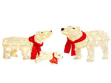 Set of 3 Lighted Polar Bear Family Christmas Decorations, Pre-lit Holiday Decor with 190 Warm White 26035753