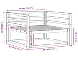 Outdoor Middle Sofa Solid Acacia Wood White 3438993