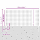 Fence and Post Grey 1 x 25 m Steel 3336097