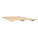 ZNTS Bed Frame without Mattress 140x190 cm Solid Wood Pine 824603