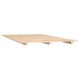 ZNTS Bed Frame without Mattress 140x190 cm Solid Wood Pine 824603