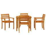 Garden Dining Set 5 pcs Brown Solid Acacia Wood 3375670