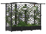 Raised Bed with Trellis and Roof Black 163 x 40 x 126 cm PP 42032534