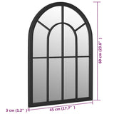 ZNTS Garden Mirror Black 60x45 cm Iron for Outdoor Use 318346