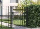 Fence Gate "BOXTEL" Single Door with Spike Top Steel 1x1,5 m Black 146034