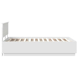 Bed Frame with Headboard White 135 x 190 cm Engineered Wood 3408173