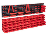 141 Piece Storage Bin Kit with Wall Panels Red and Black 150814
