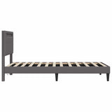 Bed Frame with LED Strip Lights Grey 90 x 190 cm Faux Leather 42028036