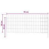 Garden Fence with Stakes 48 pcs 115 x 50 cm Mesh Silver 3438051