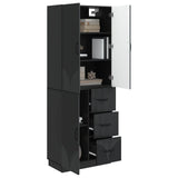 Cabinet Set 2 pcs Black Engineered Wood 3416818