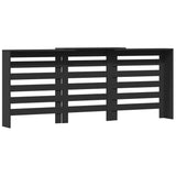 Radiator Cover Black 205x21.5x83.5 cm Engineered Wood 852718
